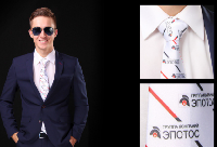 Галстук Слим узкий самовяз мужской, с полной запечаткой