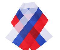 Шарф триколор взрослый 25х120 см, шелк