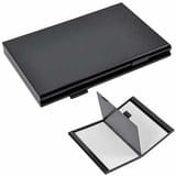 Визитница двухсторонняя "Дубль"; черный матовый; 9