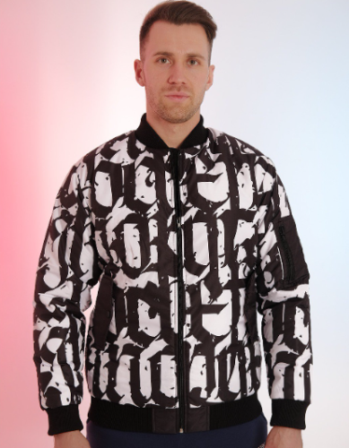 Куртка-бомбер Форд на синтепоне унисекс, с полной запечаткой