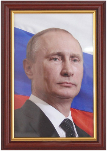 Портрет Путина В. В. 25х35 см, рама под красное дерево