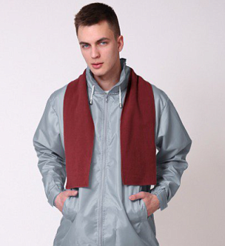 Шарф флисовый однослойный взрослый 15х120 см, однотонный